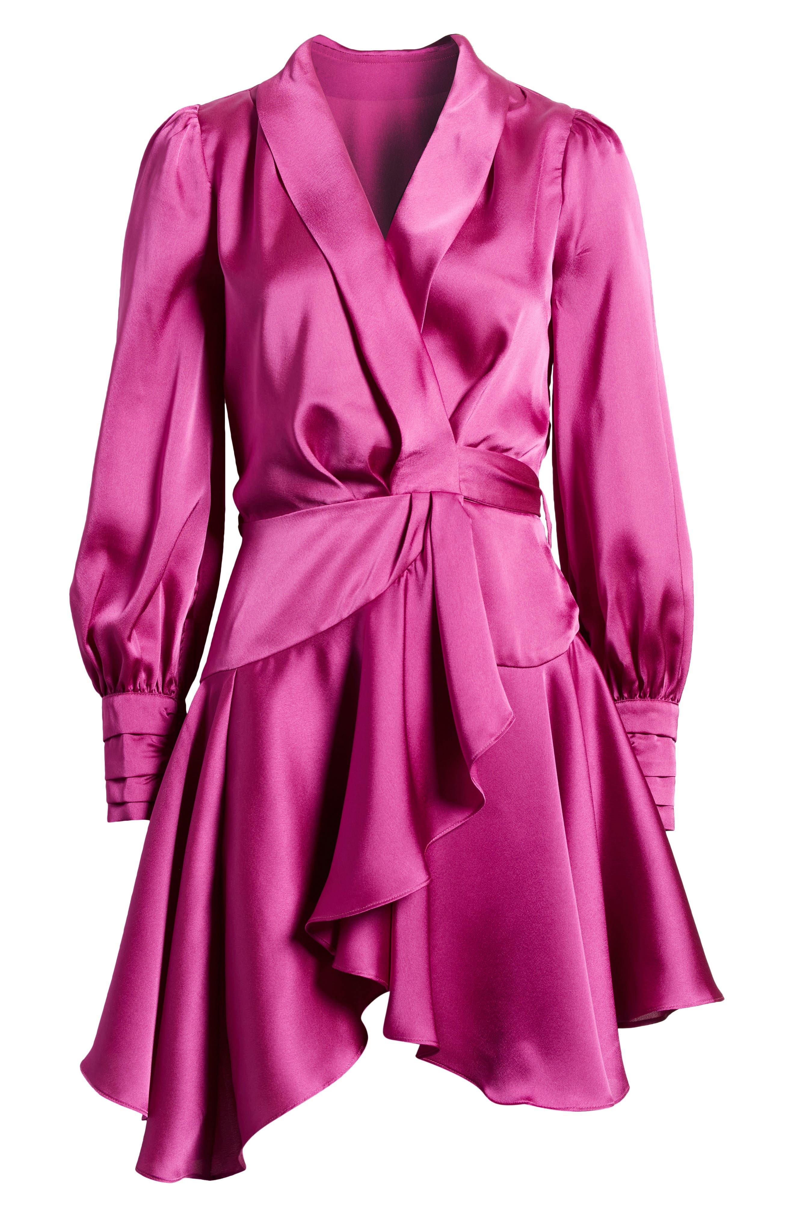 pink wrap dress
